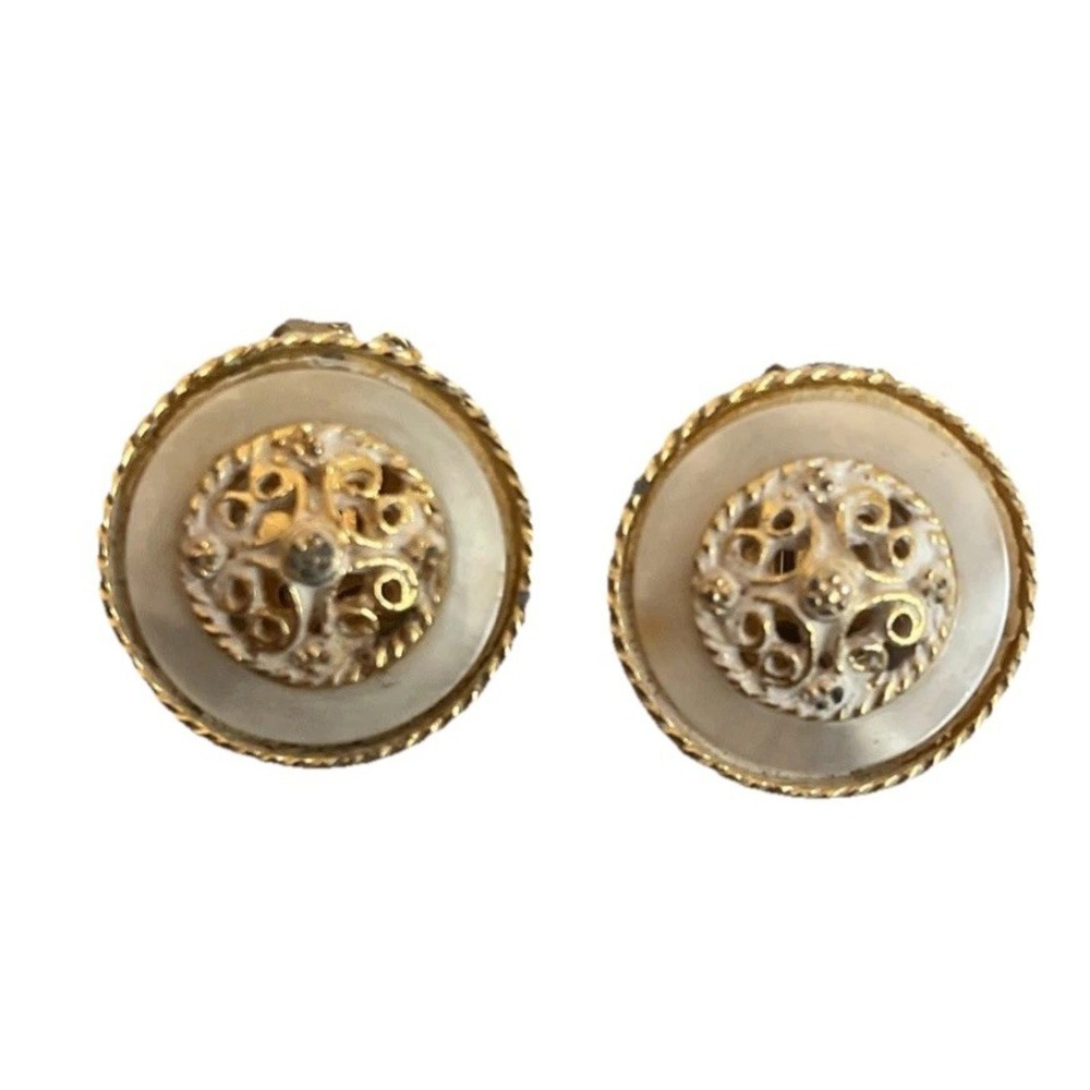 Vintage Rare Pastelli Round Earrings Pair